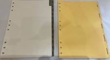 ORGANISER-VINTAGE RARE FILOFAX DESKFAX SIZE TAB DIVIDERS x2-A-Z & SUBJECT