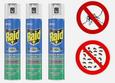 Raid Fly (3 X 300ml), Wasp & Mosquito Killer  For Indoor Use Fly Killer Spray