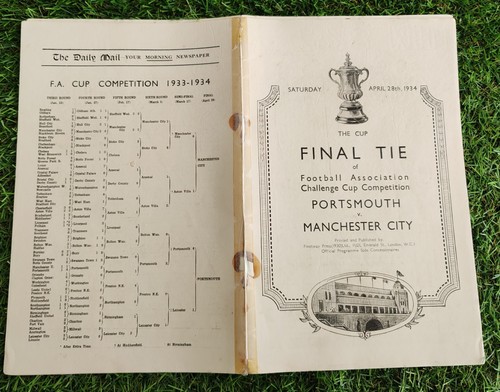 1934 cup final programme - fa,