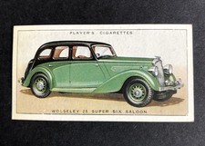 John Player & Sons Motor Cars Cigarette Card #49 Wolseley 25 Super Six Saloon