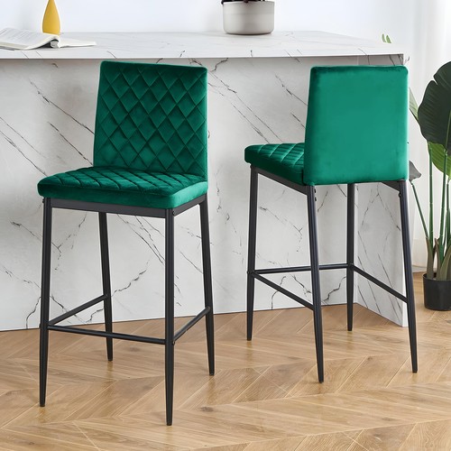 Upholstered green velvet bar - upholstered,