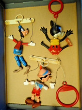 Lot of 3 Rare Vintage Disney Puppets Mickey, Goofy, Pinnochio from 1970s