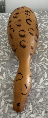Hand decorated natural gourd - hand-decorated,