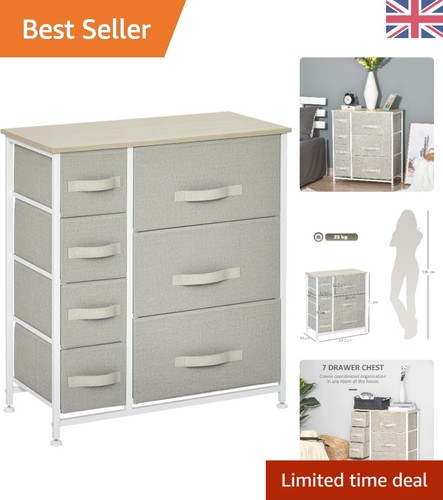Light grey drawer dresser - 7-drawer,