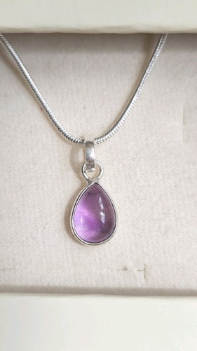 Amethyst crystal pendant chain - crystal,