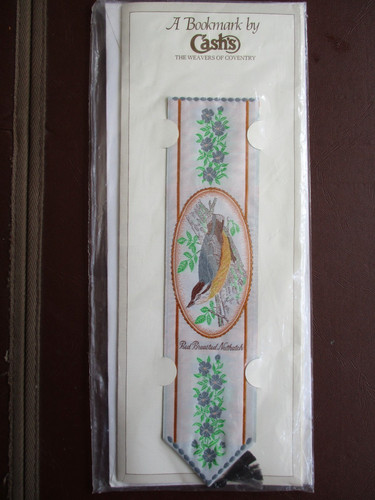 Cash silk bookmark birds - bookmark, red