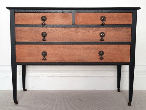 Antique golden oak chest - , of