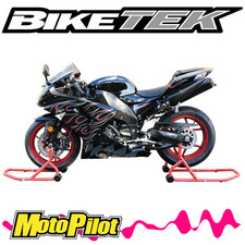 BikeTek Series 3 Front And Rear Track Paddock Stand Set - Red