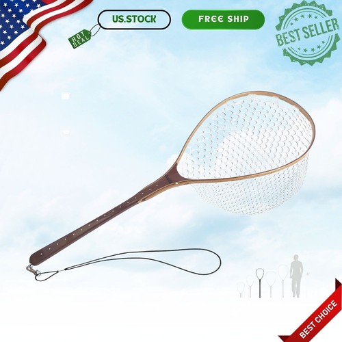 Fly fishing landing net wooden - fishing,