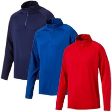 Mens Puma Core Popover Golf Quarter Zip Long Sleeve Top, NEW