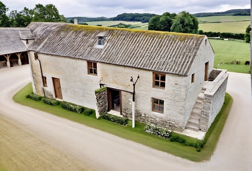 Stone barn model railway - barn..,