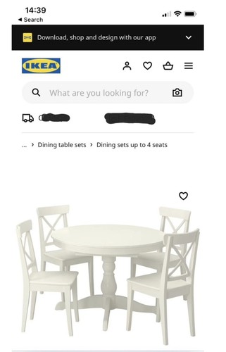 Ikea extending dining table - extending,