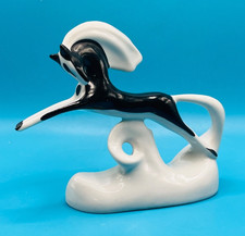 Vintage USSR porcelain figurine Black White Art Deco Style HORSE 1955-1962 VGC