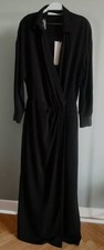 ZARA WOMAN LIMITED EDITION SMART LONG BLACK SHIRT MAXI DRESS SIZE M COAT 🩶