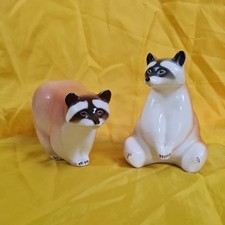 Vintage Pair Of Lomonosov Porcelain Raccoons  Made During Soviet Era USSR