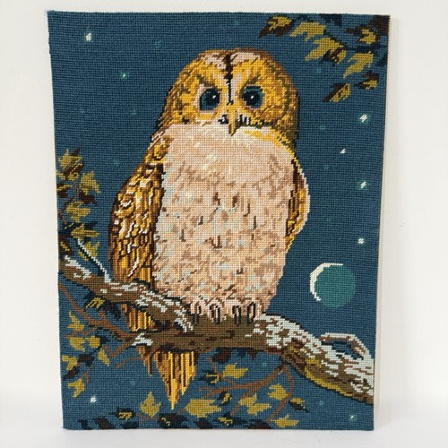 Vintage owl needlepoint - owl,