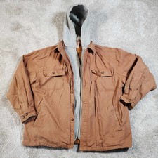 Vtg Brown Canvas Full Zip