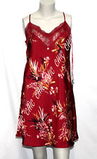 M & S Rosie For Autograph Floral Print Satin Chemise Slip Pyjamas Pjs Nightdress