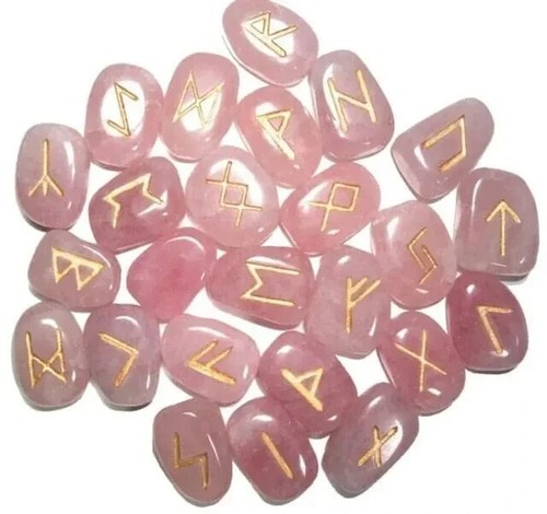 Rose quartz rune crystal - quartz,