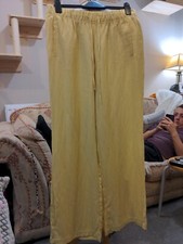 ZARA OCHRE YELLOW HIGH ELASTICATED WAIST WIDE LEG TROUSERS XL BNWOT