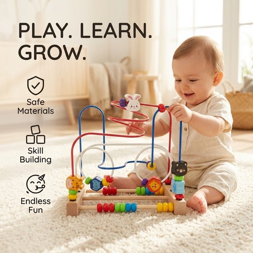 Wooden bead maze roller - bead,