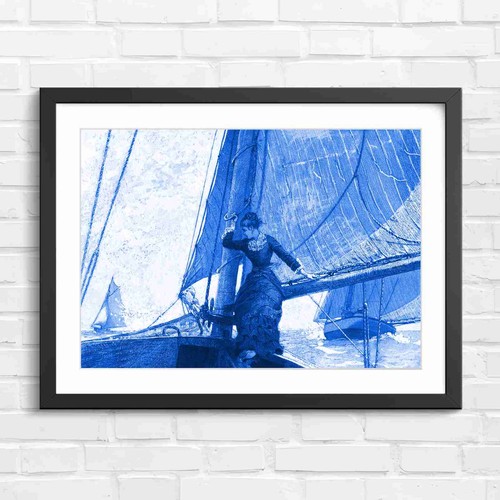 Victorian woman sailing yacht - woman,