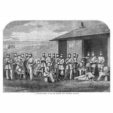 Battalion of the West Middlesex Rifle Volunteers - Antique Print 1863