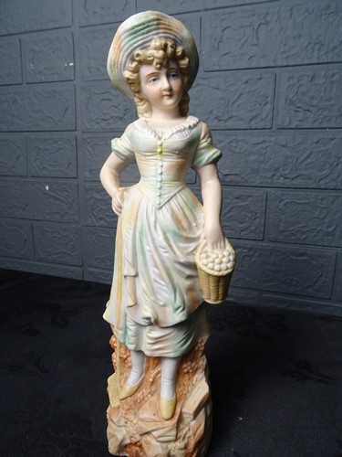 Antique bisque girl porcelain - bisque,