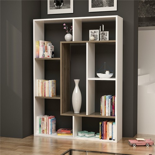Liam bookcase white - &, walnut