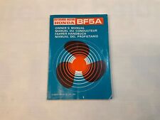 Honda BF5A Outboard Motor - Owners Operating Manual - 1990