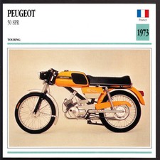 1973 Peugeot 50cc SPR France Moped Motorcycle Photo Spec Sheet Info Atlas Card