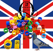 100pcs 8mm Bird Leg Rings Numbered ID Tags Plastic Foot Clips for Pigeons Parrot