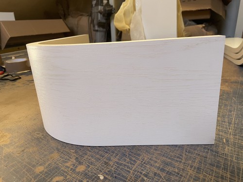 White external curved kitchen - white,
