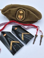 Spanish military items. Biretta, shoulder straps, festive candelabra. 1988 year