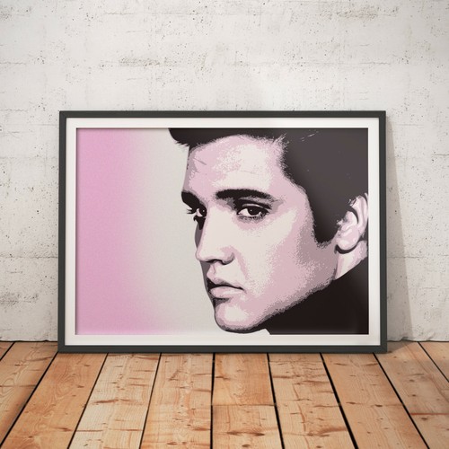 Elvis presley print on satin - print,