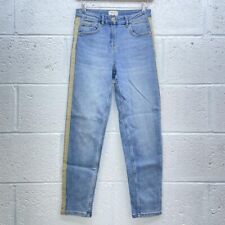 FALMER HERITAGE BLUE SKINNY JEANS TAPE GLITTER SIDE HIGH WAIST Y2K UK 8