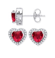 925 Sterling Silver Heart Halo