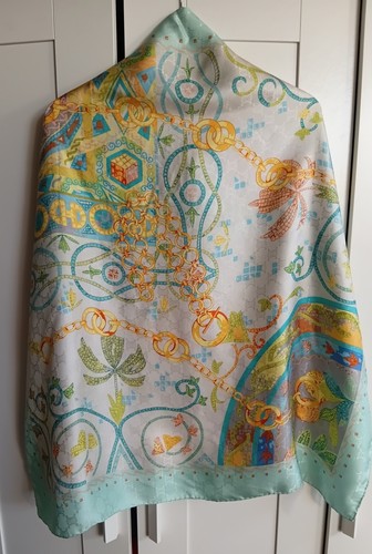 Celine paris silk scarf - silk, blue