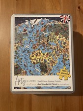 Arty Globe Our Wonderful Planet Hartwig Braun 1000 Jigsaw Tin Box