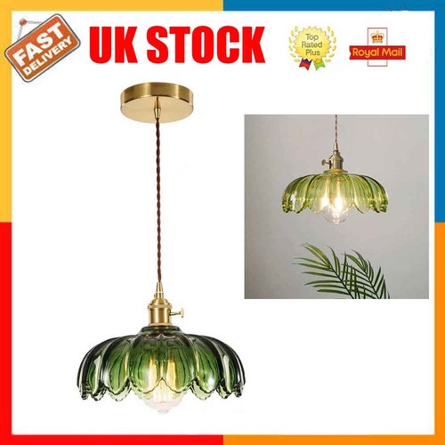 Vintage glass pendant light - glass,