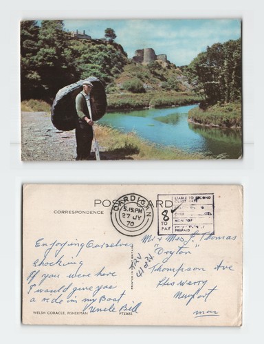 Vintage postcard welsh coracle - postcard,