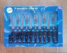 Viners Vintage Retro 12-Piece Pizza Steak Knife Fork Set In Original Box VGC