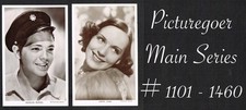 PICTUREGOER - Main Series ☆ FILM STAR ☆ 1930s Postcard Selection #1101 to #1460