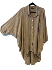 THE FUNKY SARAH SANTOS OVERSIZED HEMP LINEN SHIRT OS