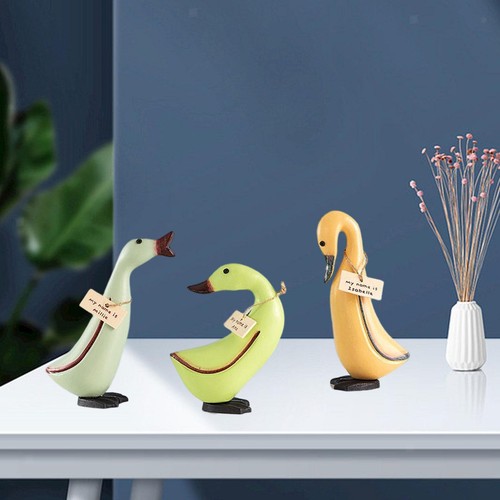 3pcs wooden duck statue hand - wooden,