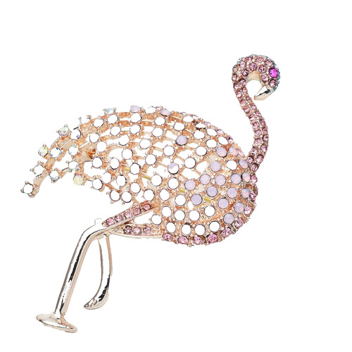 Pink rhinestone flamingo bird - rhinestone,