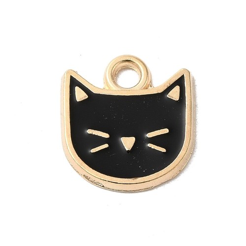 Enamel cat charms - charms, face