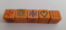 Vintage SET of 5 POKER DICE - 15mm - Butterscotch Colour