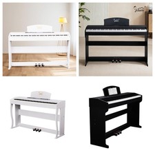 88 Keys Full Weighted Electrical Piano 800 Rhythm Timbre+Stand Pedal White/Black