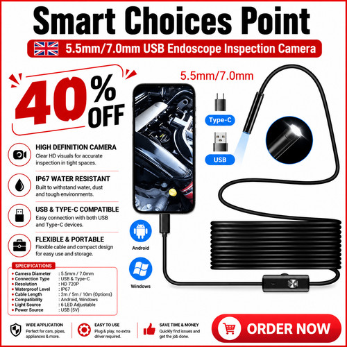 Waterproof endoscope snake - waterproof, cam